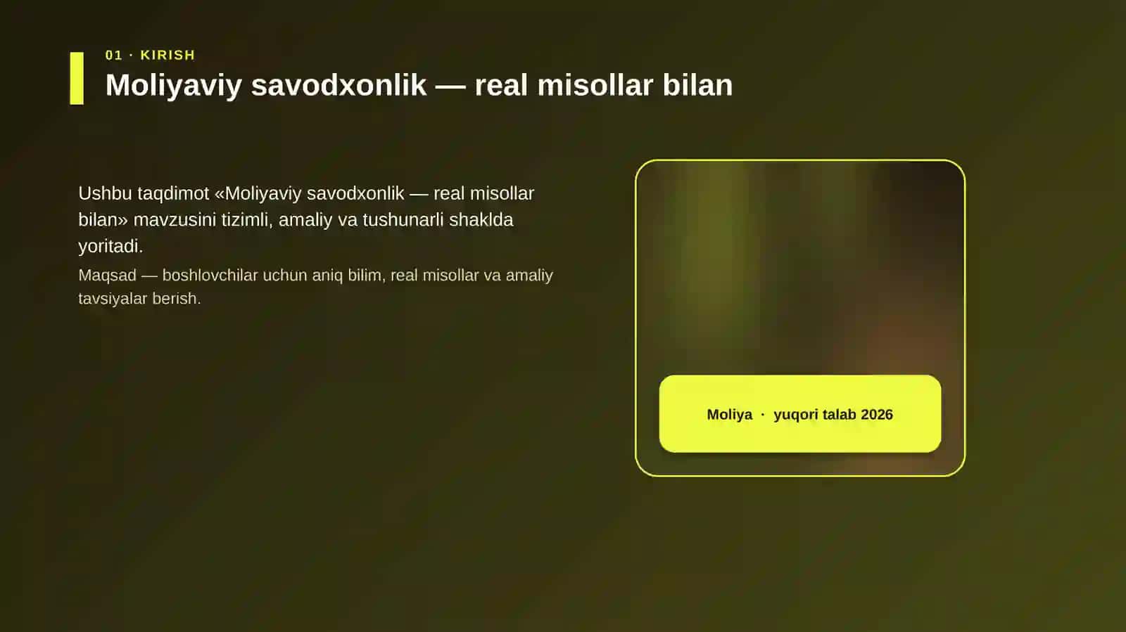 Moliyaviy savodxonlik — real misollar bilan 4