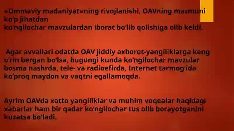 MEDIAMAYDON TUZILISHI VA TA’SIRI 4