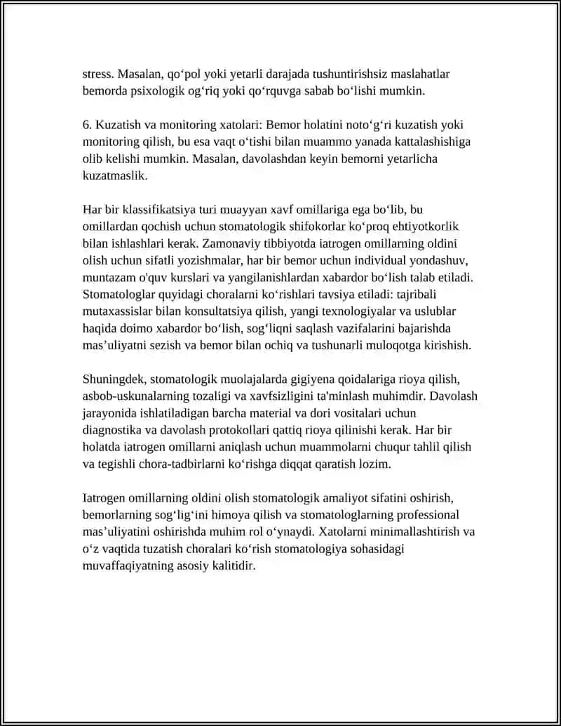 STOMOTOLOGIK AMALIYOTDA YATROGEN OMILLAR 4