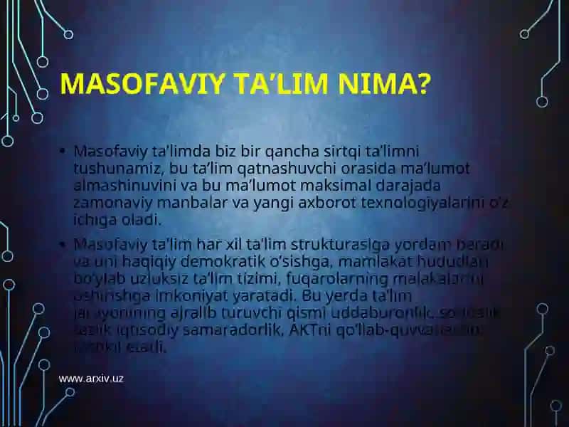 Masofaviy ta’lim 4