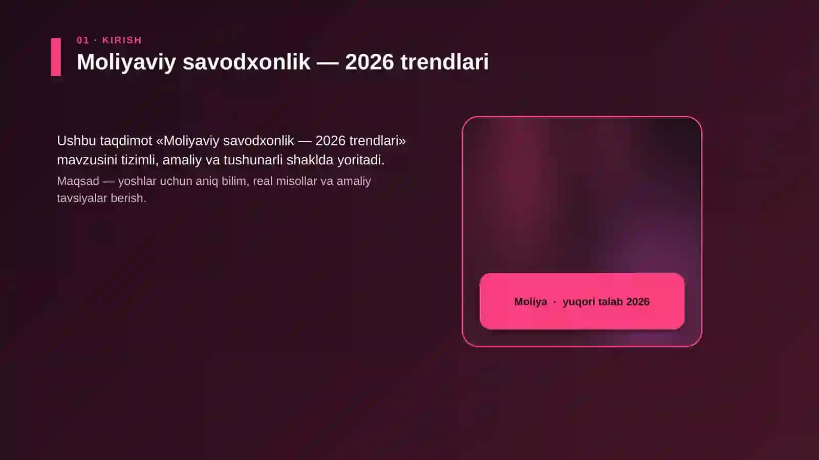 Moliyaviy savodxonlik — 2026 trendlari 4