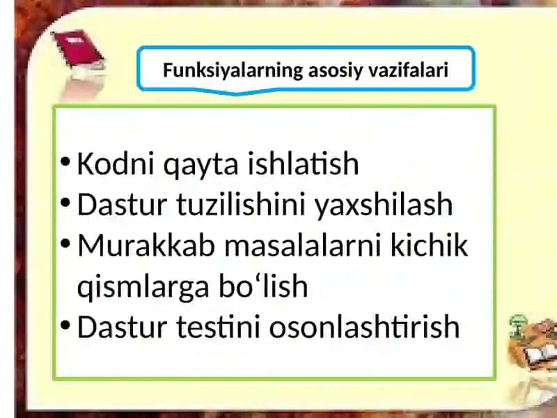 Pyuton va C++ dasturlarida funksiya va modul tushunchasi 4