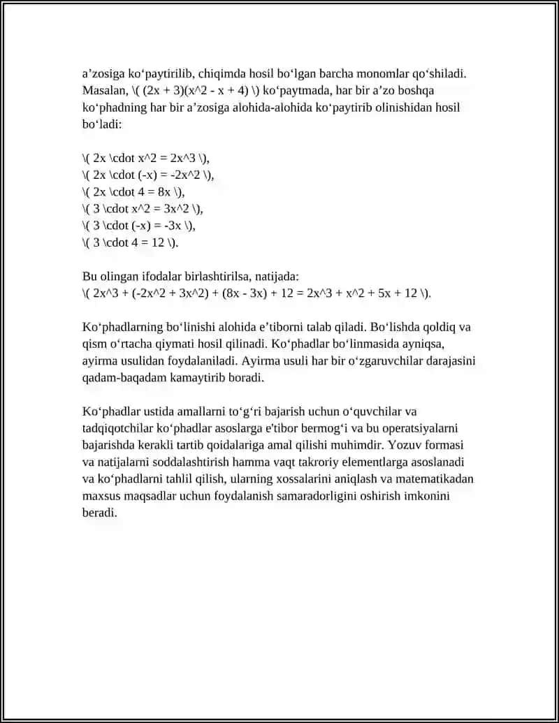 KOʻPHADLAR USTIDA AMALLAR 4