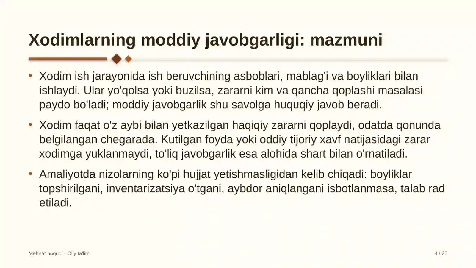 Xodimlarning moddiy javobgarligi: mohiyati 4