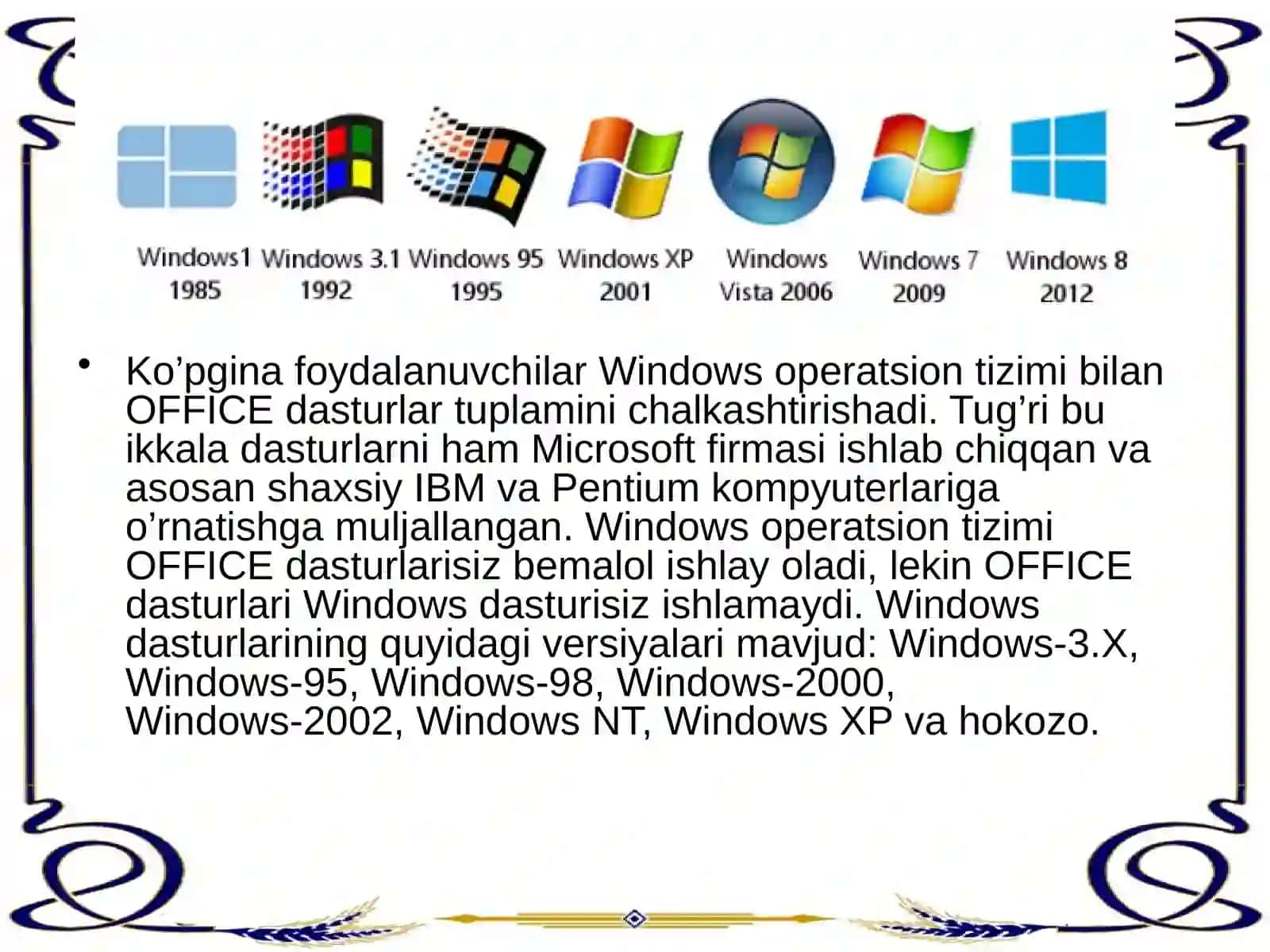 Microsoft Offiсe dasturlar 4