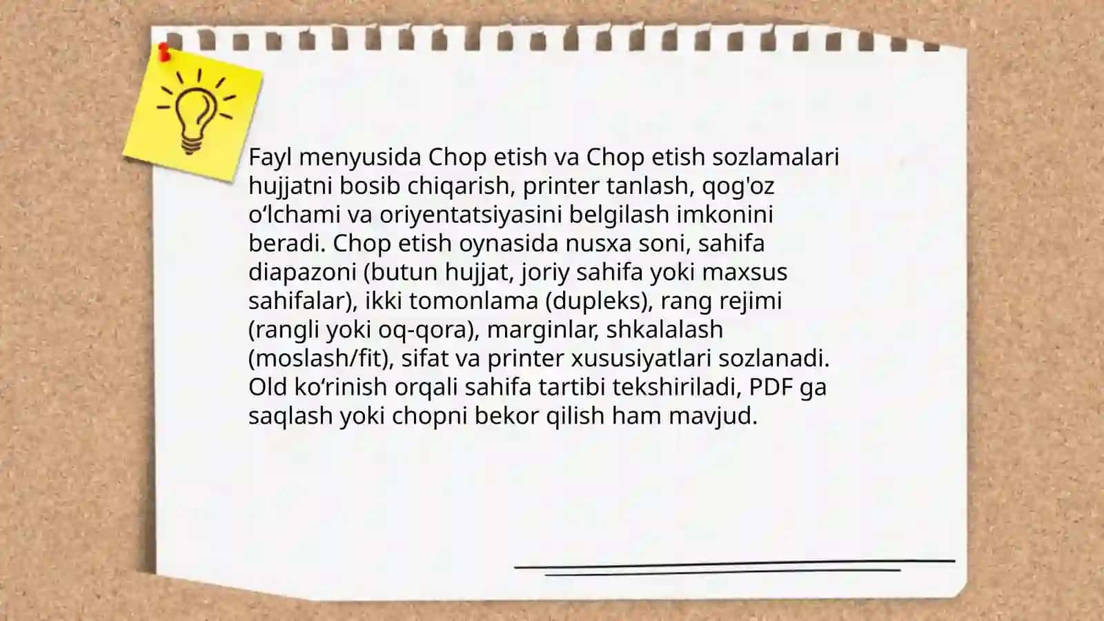 M.S dasturining asosiy menyulari bilan ishlash 4