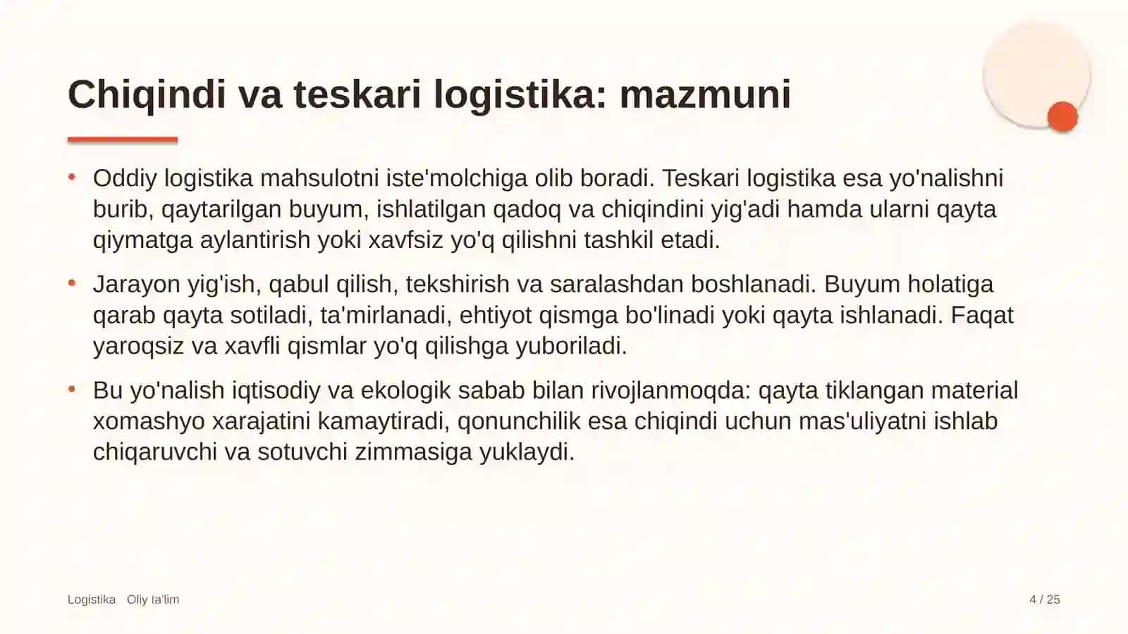 Gulchilikda chiqindilarni boshqarish va teskari logistika 4