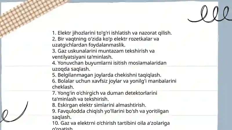 Yong'in xavfsizligi qoidalari 4