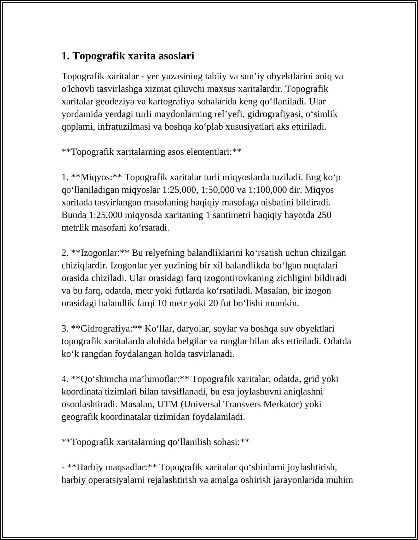 Topografik Xaritalar 4