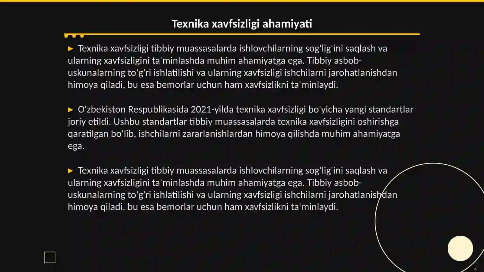 Tibbiy muassasalarda mehnat muhofazasi va texnika xavfsizligi 4