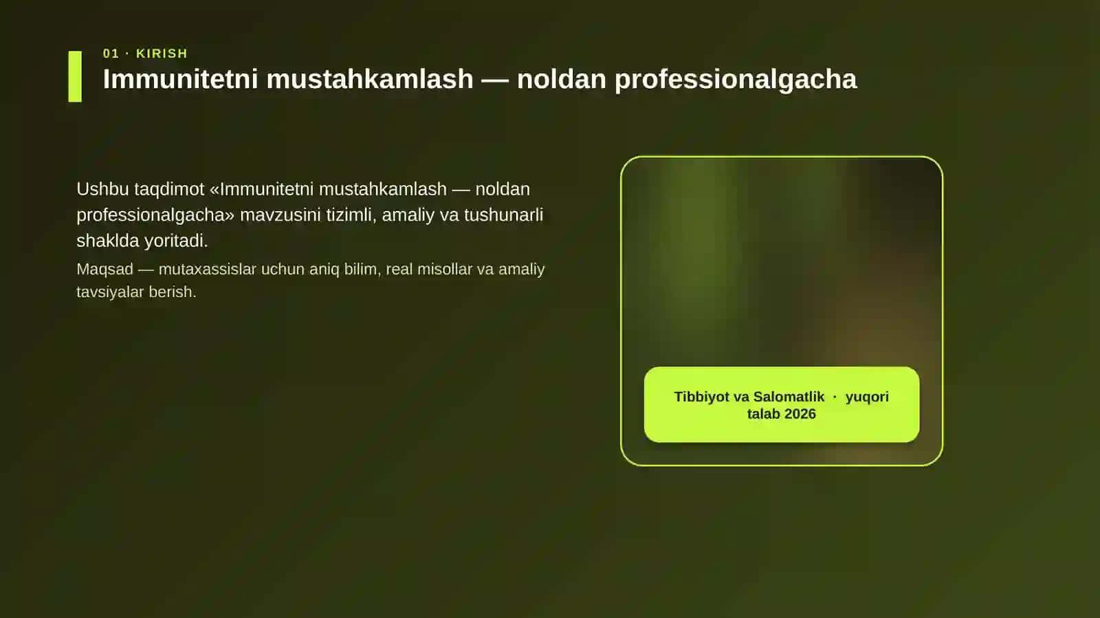 Immunitetni mustahkamlash — noldan professionalgacha 4
