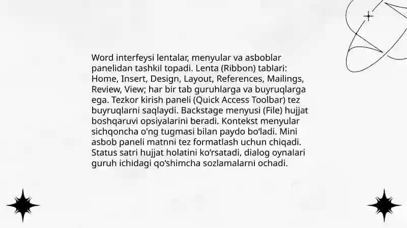 Microsoft Word-matn muharririda ishlash 4