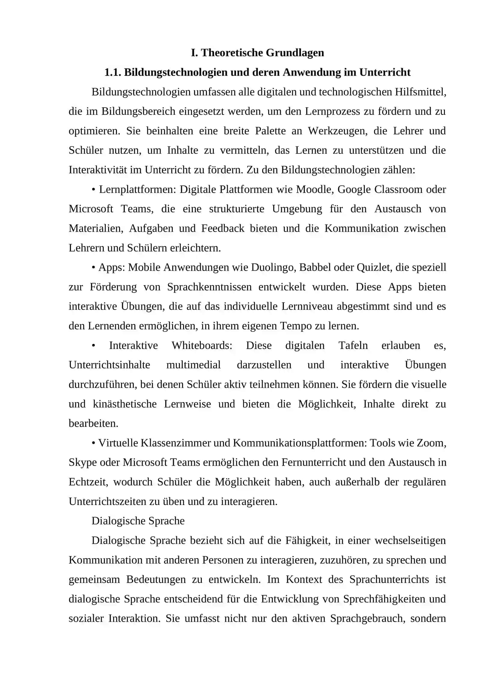 Bedeutung von Bildungstechnologien für die Entwicklung der dialogischen Sprache von Schülern der Sekundarstufe 4