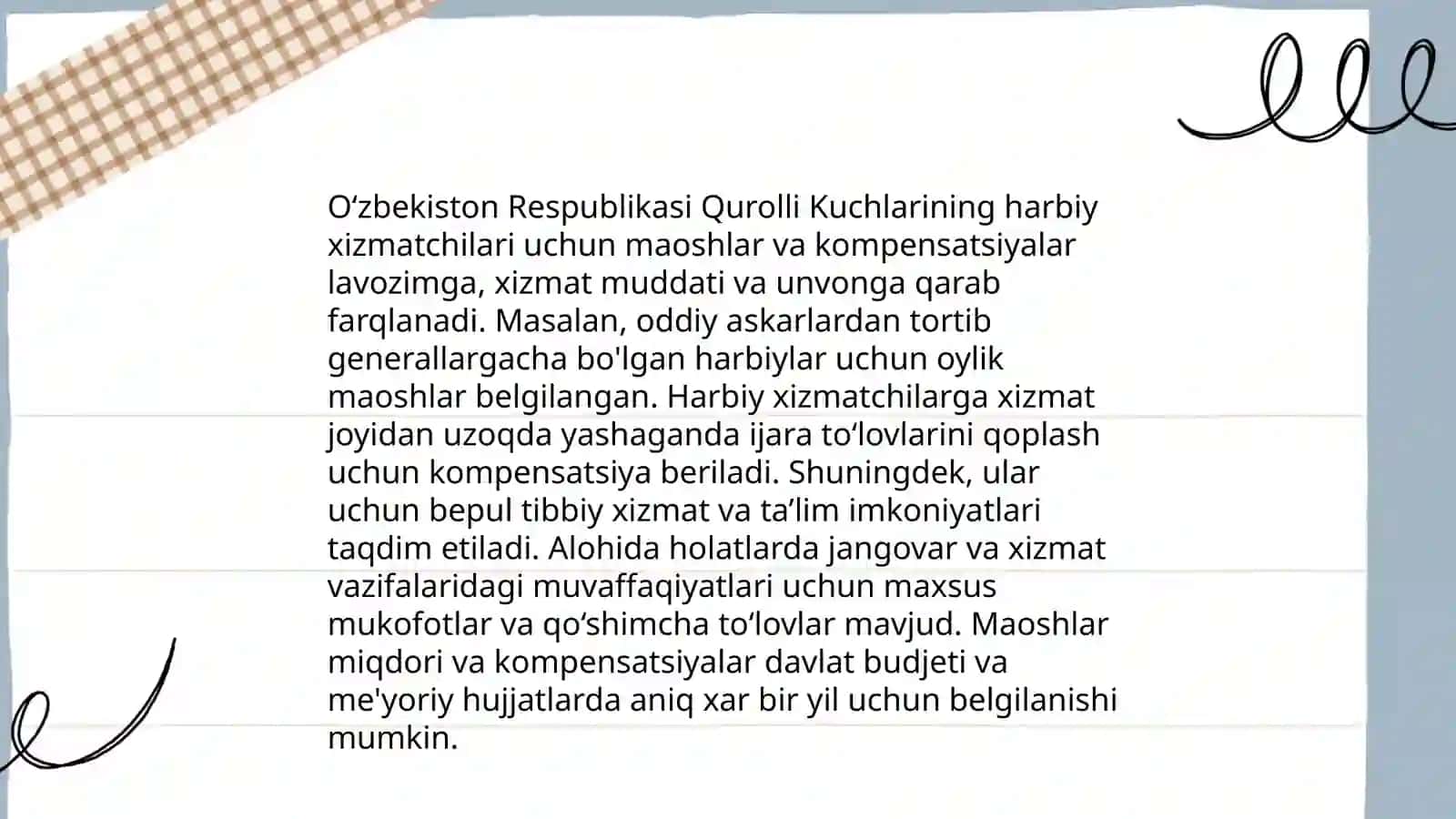 Harbiy xizmatchilarning mehnat sharoitlari 4