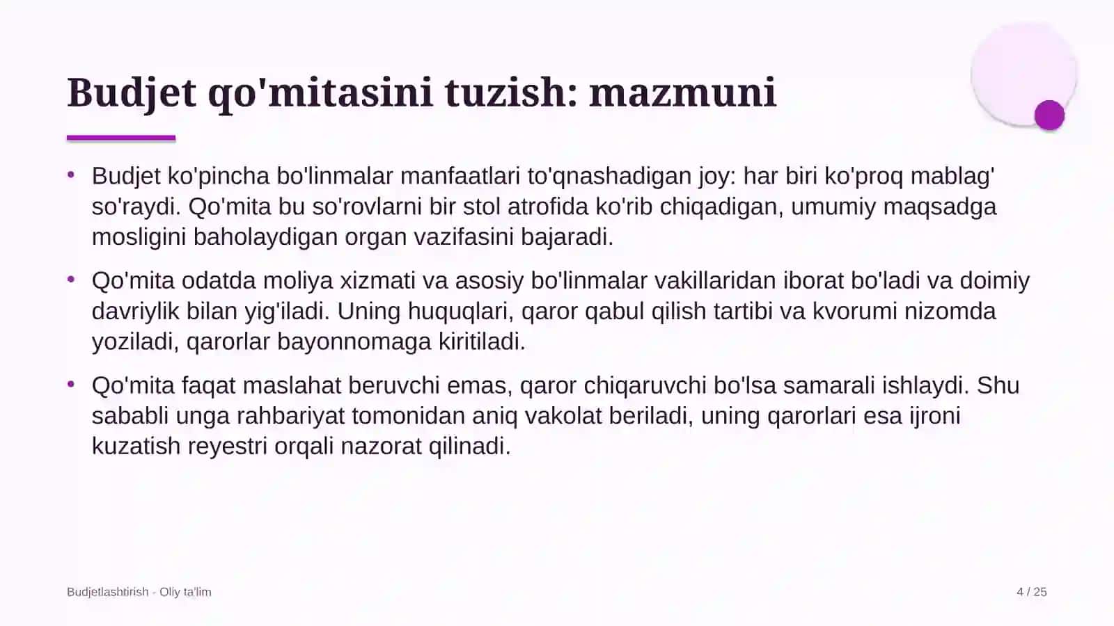 yo'l xo'jaligida budjet qo'mitasini tuzish 6450 4
