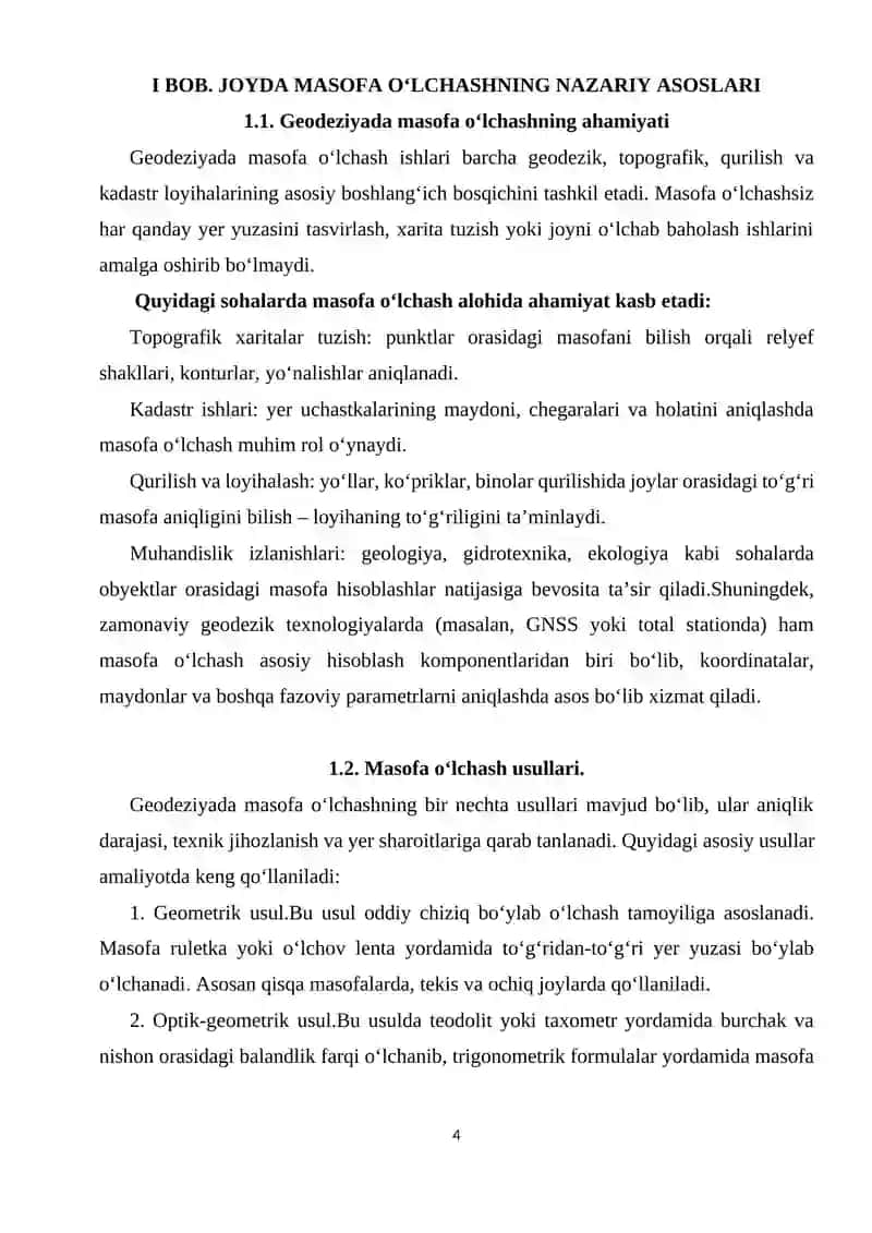 Joyda Masofa O‘lchash kurs ishi 4