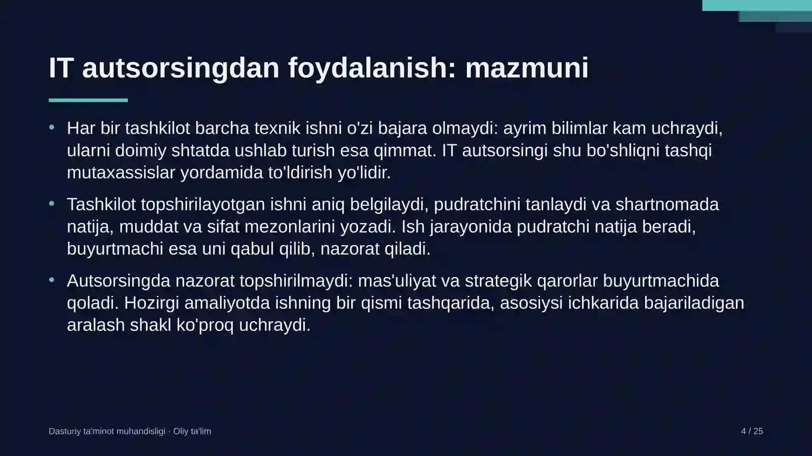 Ijodiy uyushmalarda IT autsorsingdan foydalanish 4