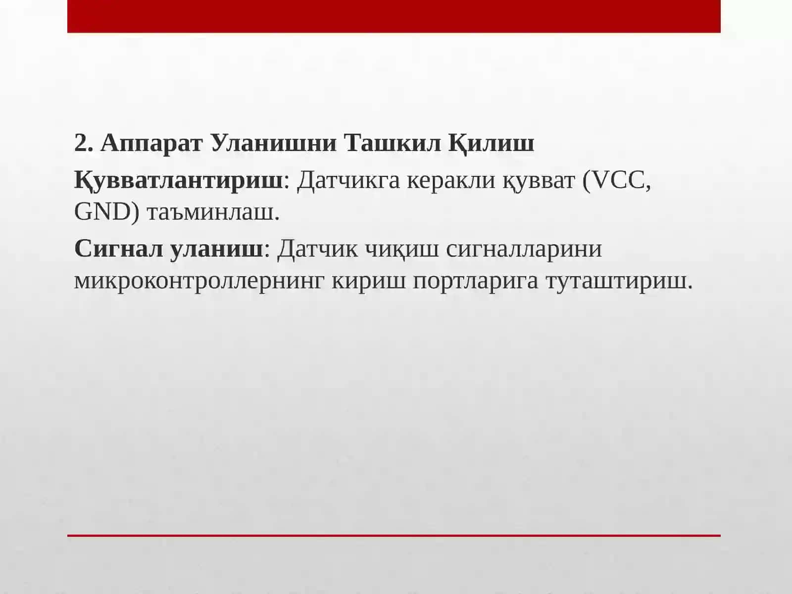 MikrokontrollervaDatchikOrasidagiMuloqotniLoyihalash 4