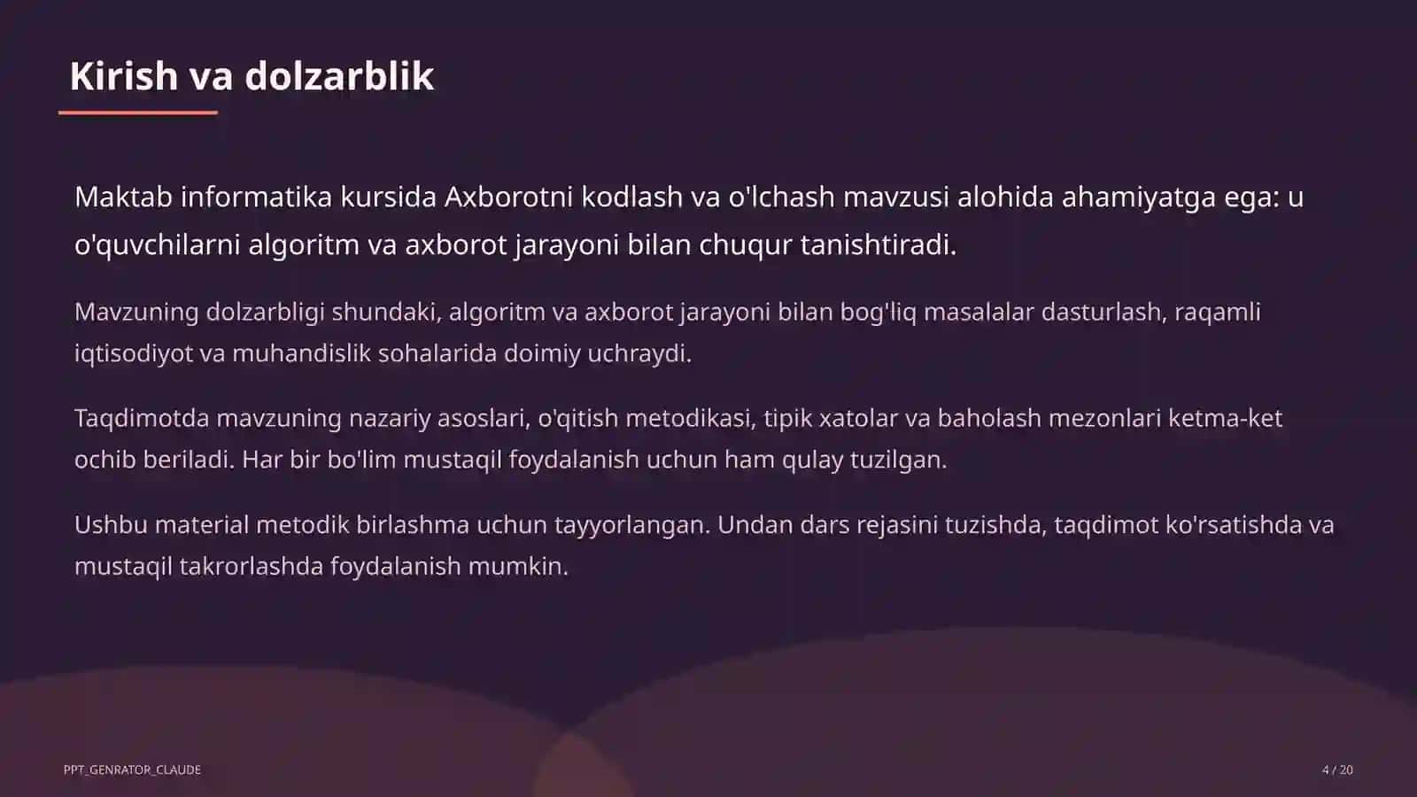 Axborotni kodlash va o'lchash (7-sinf) 4