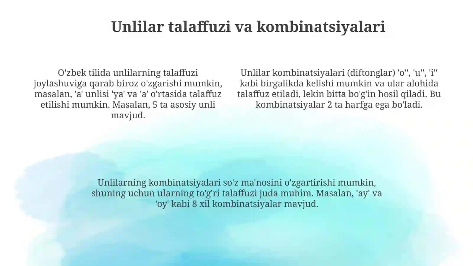 Unlilar va undoshlar imlosi 4