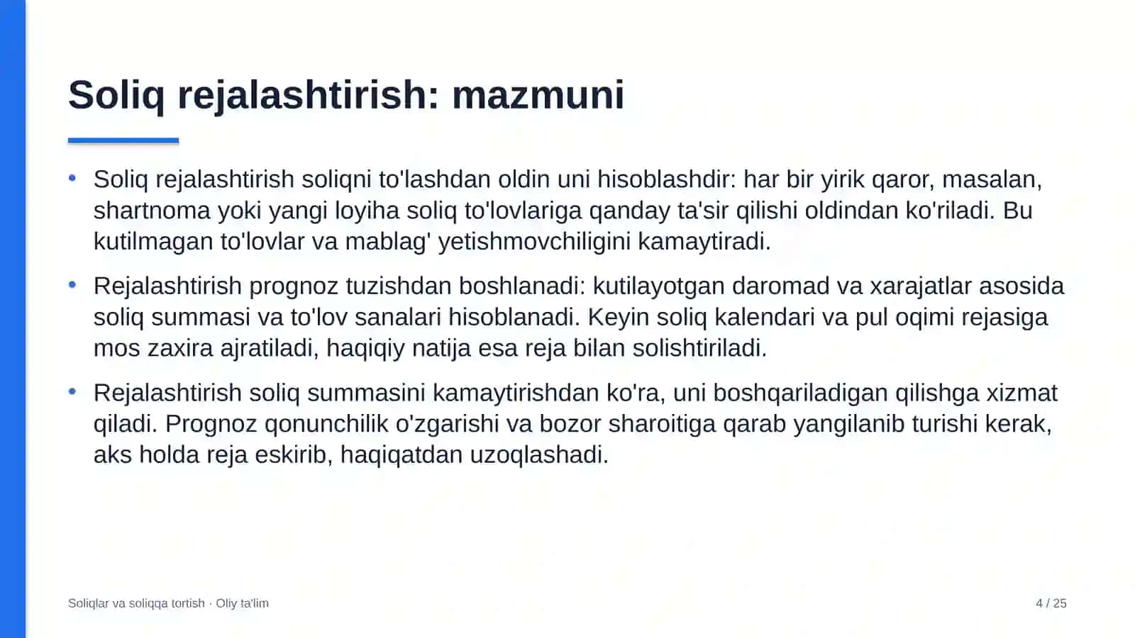 Akusherlik va ginekologiyada soliq rejalashtirish 4