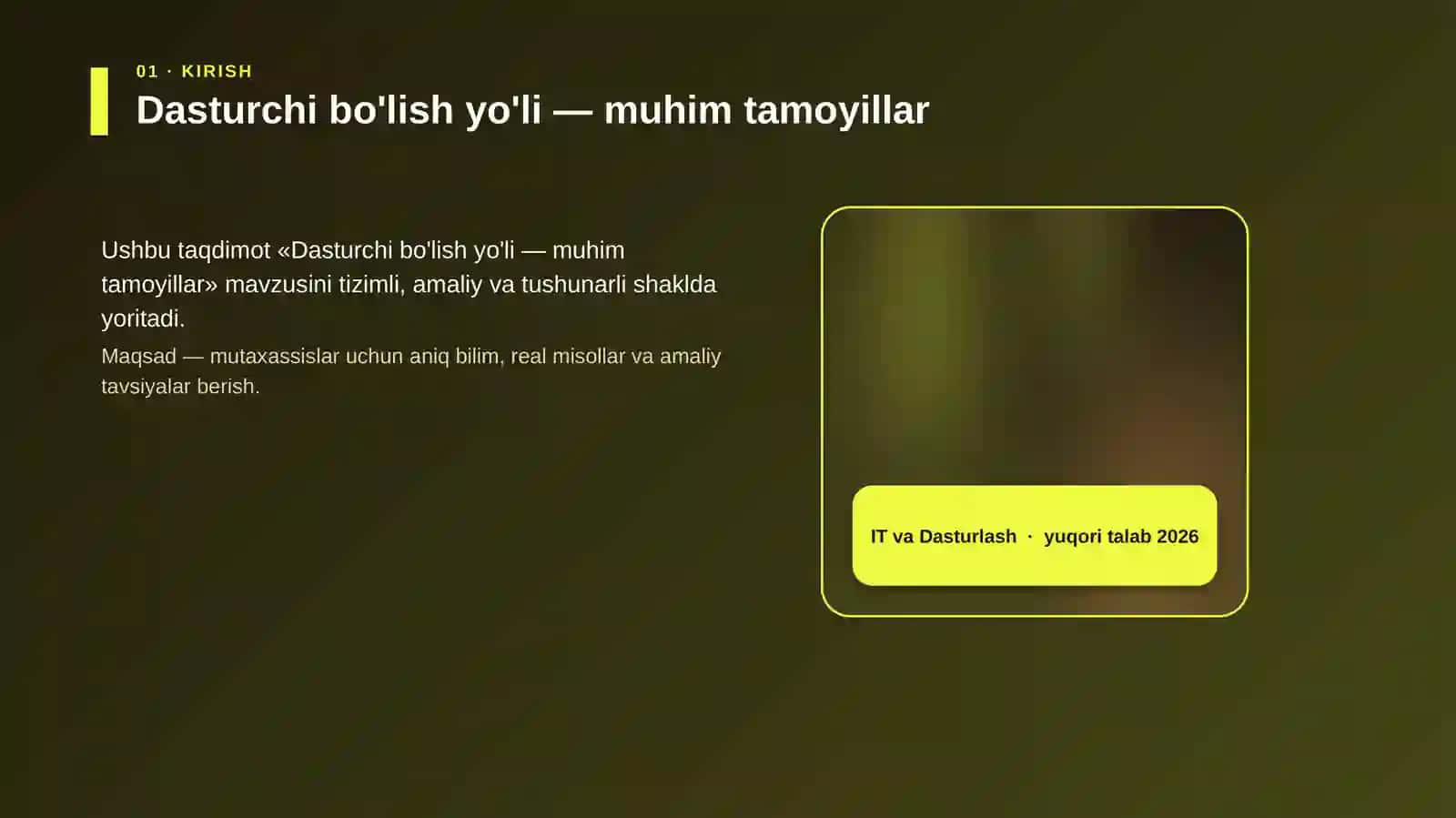Dasturchi bo'lish yo'li — muhim tamoyillar 4
