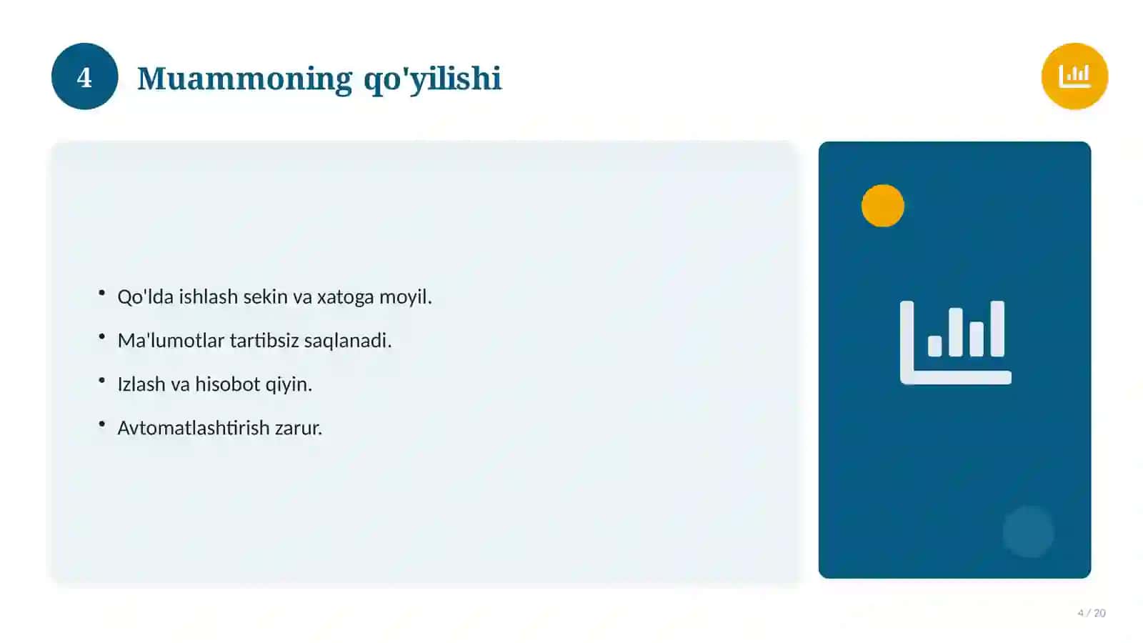 Dasturlash asoslari: nazariy asoslari, an'anaviy yondashuvda 4
