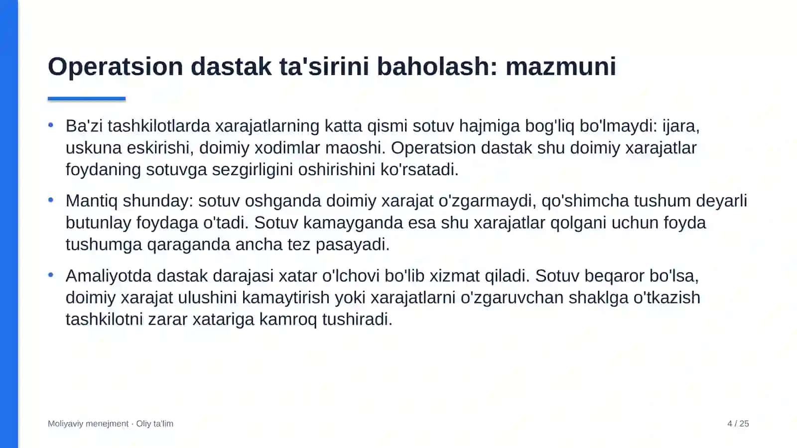 Energiya auditi tashkilotlarida operatsion dastak ta'sirini baholash 4