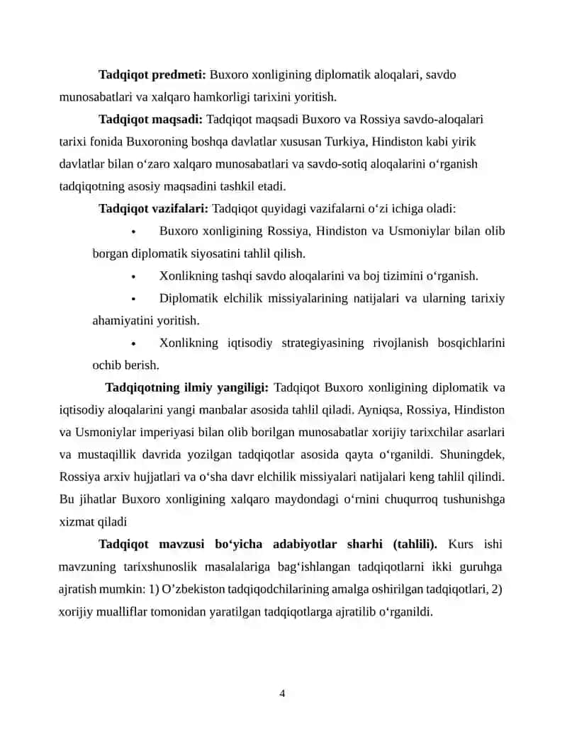 Buxoro-Rossiya savdo aloqalari tarixiI 4