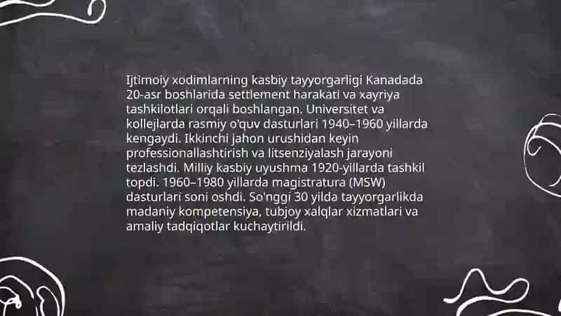 Kanadada ijtimoiy ish tarixi 4