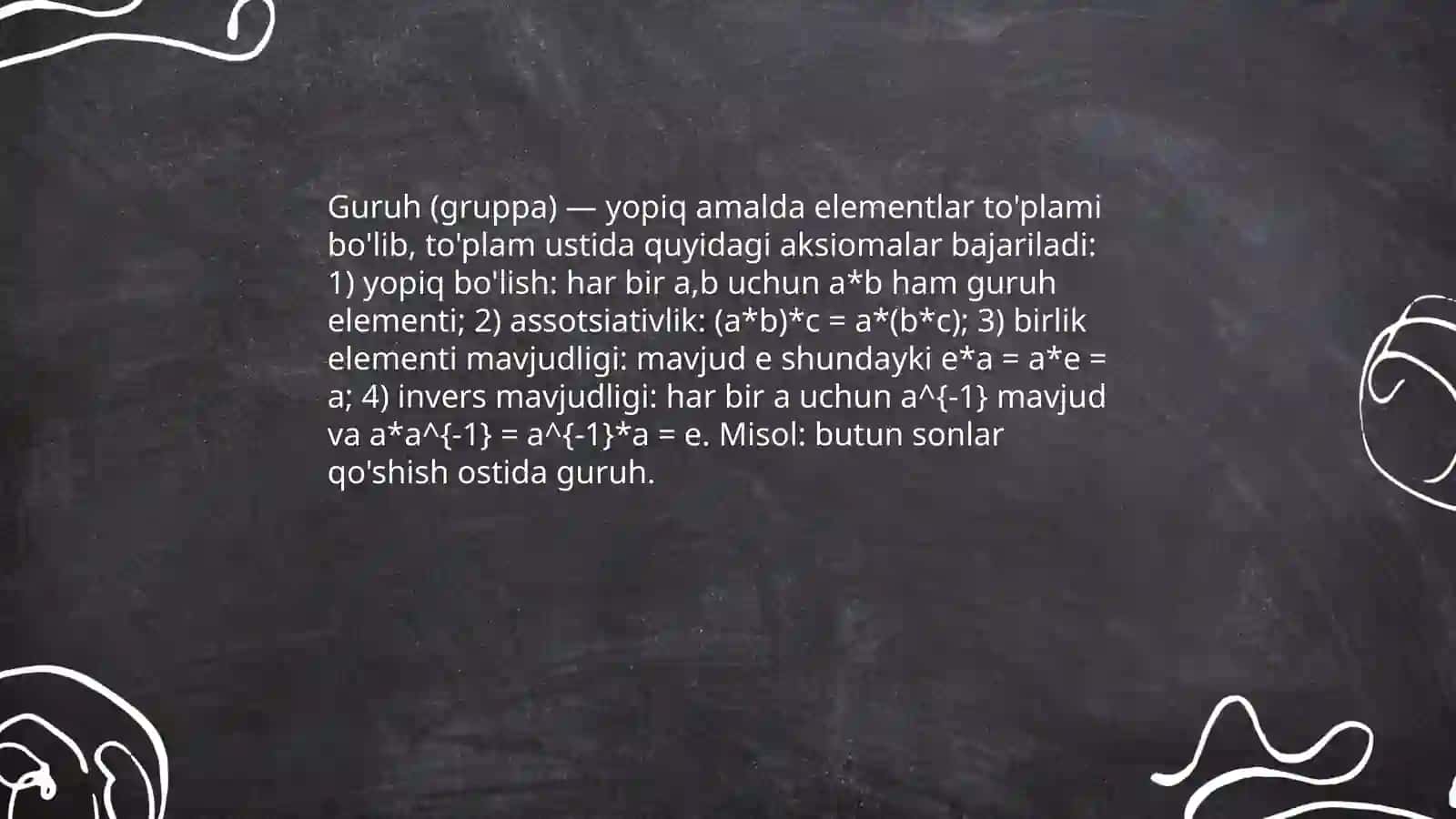 Simmetriya va gurppalar nazariyasining elementlari 4
