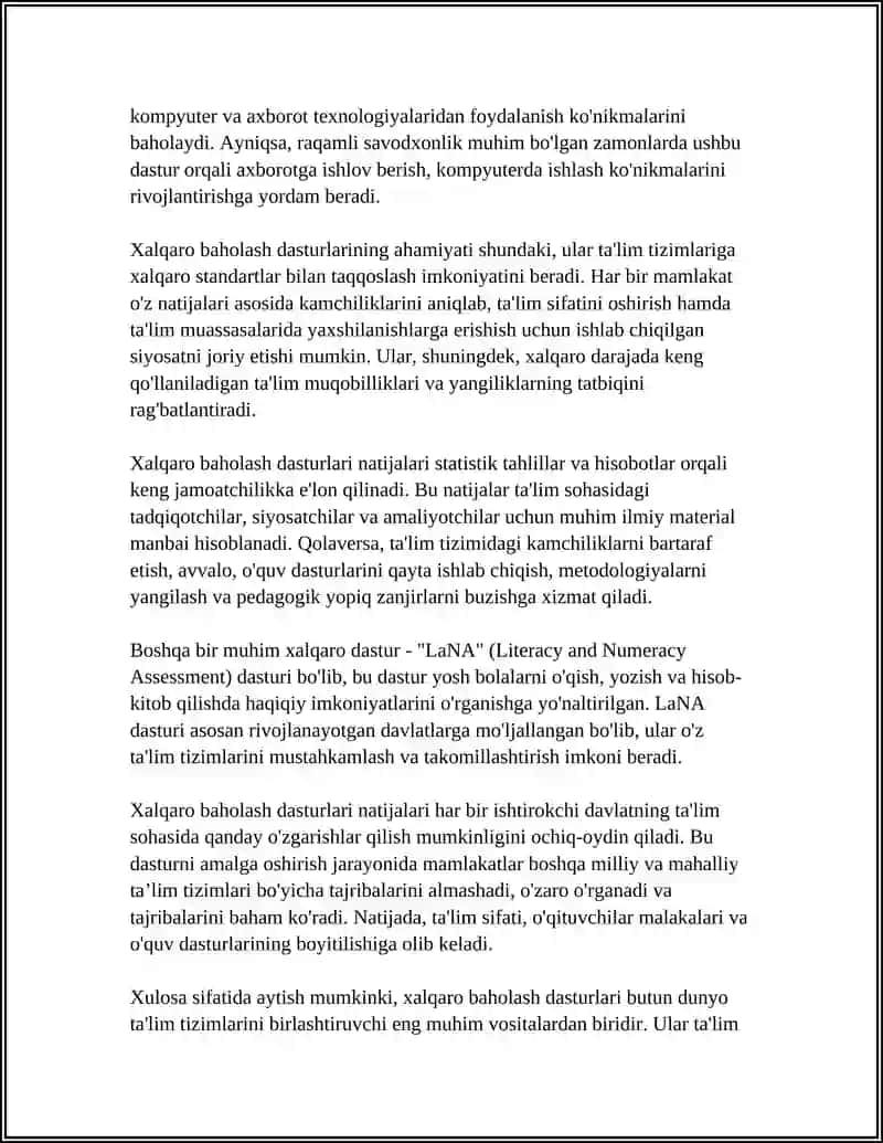 XALQARO BAHOLASH DASTURLARI 4