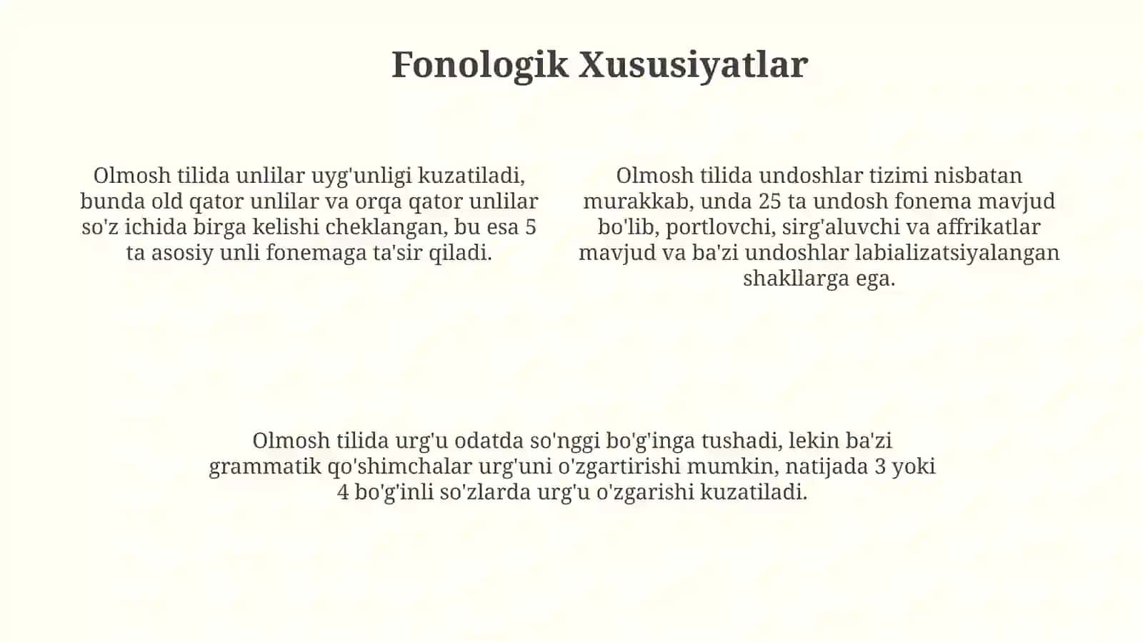 Olmosh uninggrammatikxususiyatlari 4