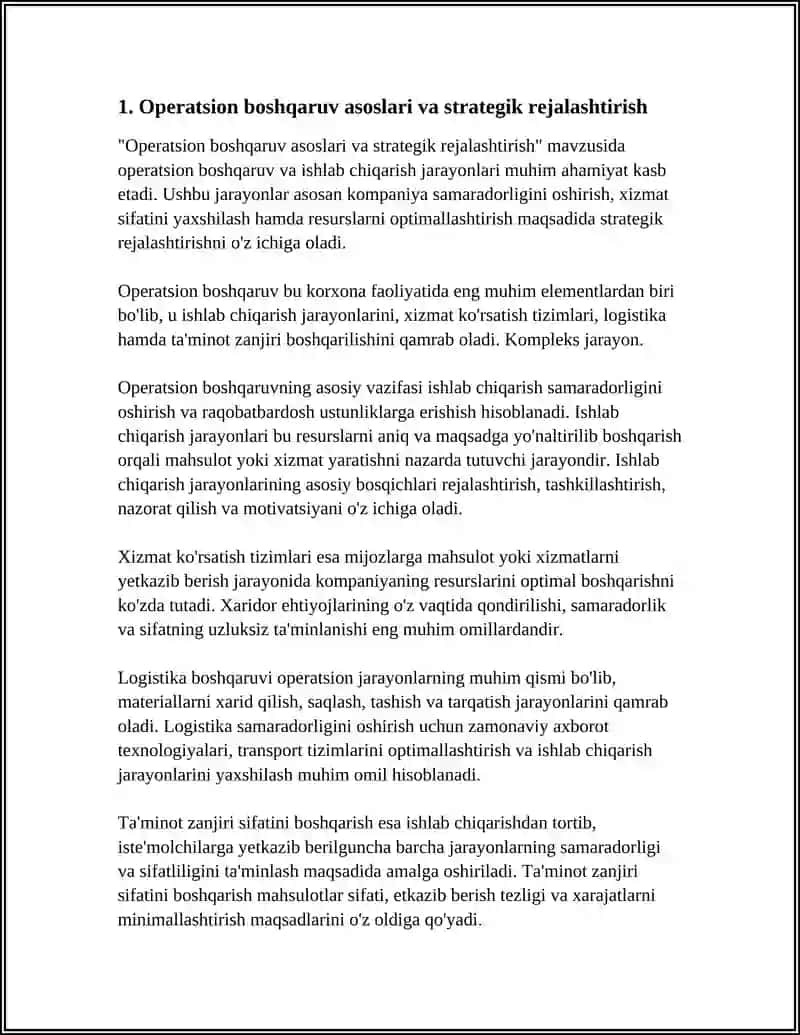 OPERATSION BOSHQARUV VA ISHLAB CHIQARISH JARAYONLARI 4