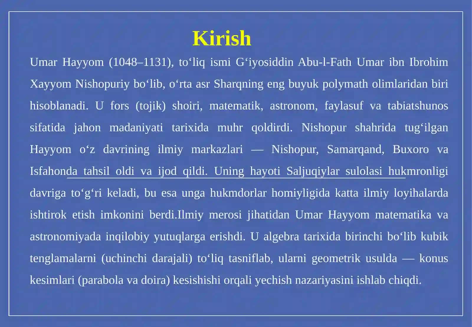 Umar Hayyomning Ilmiy va Falsafiy Merosi 4