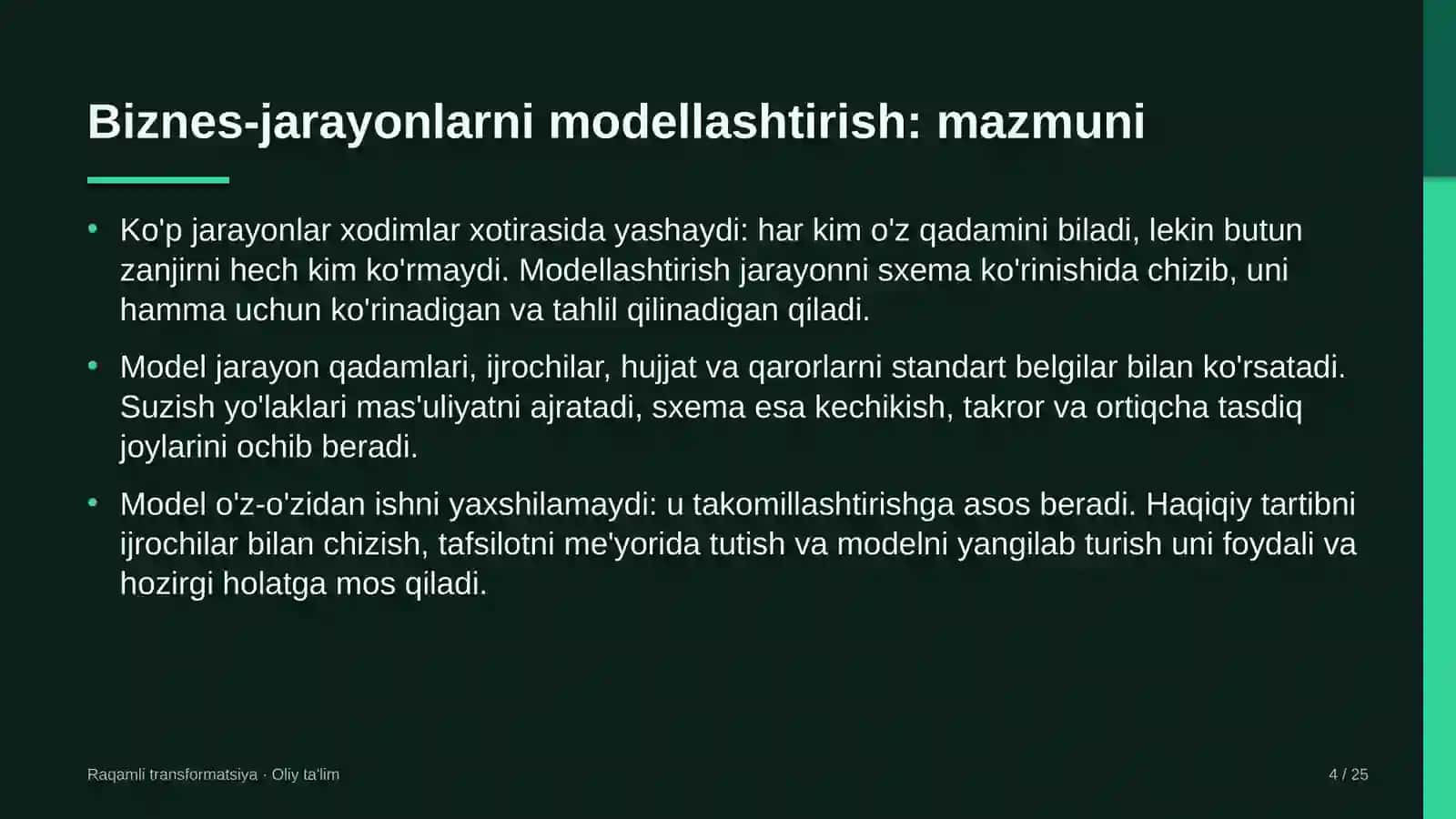 Yetkazib berish xizmatlarida biznes-jarayonlarni modellashtirish 4