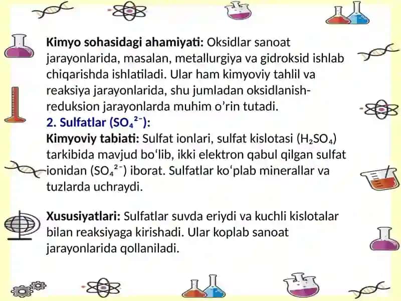 II va III guruh anionlari 4