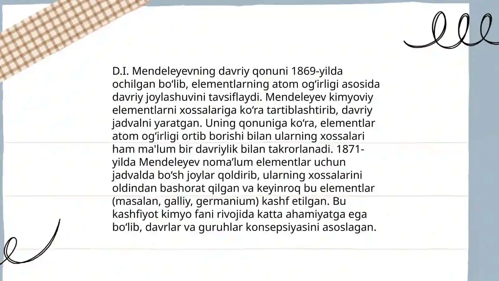 D.I.Mendelyev davriy qonuni va sistemasi 4