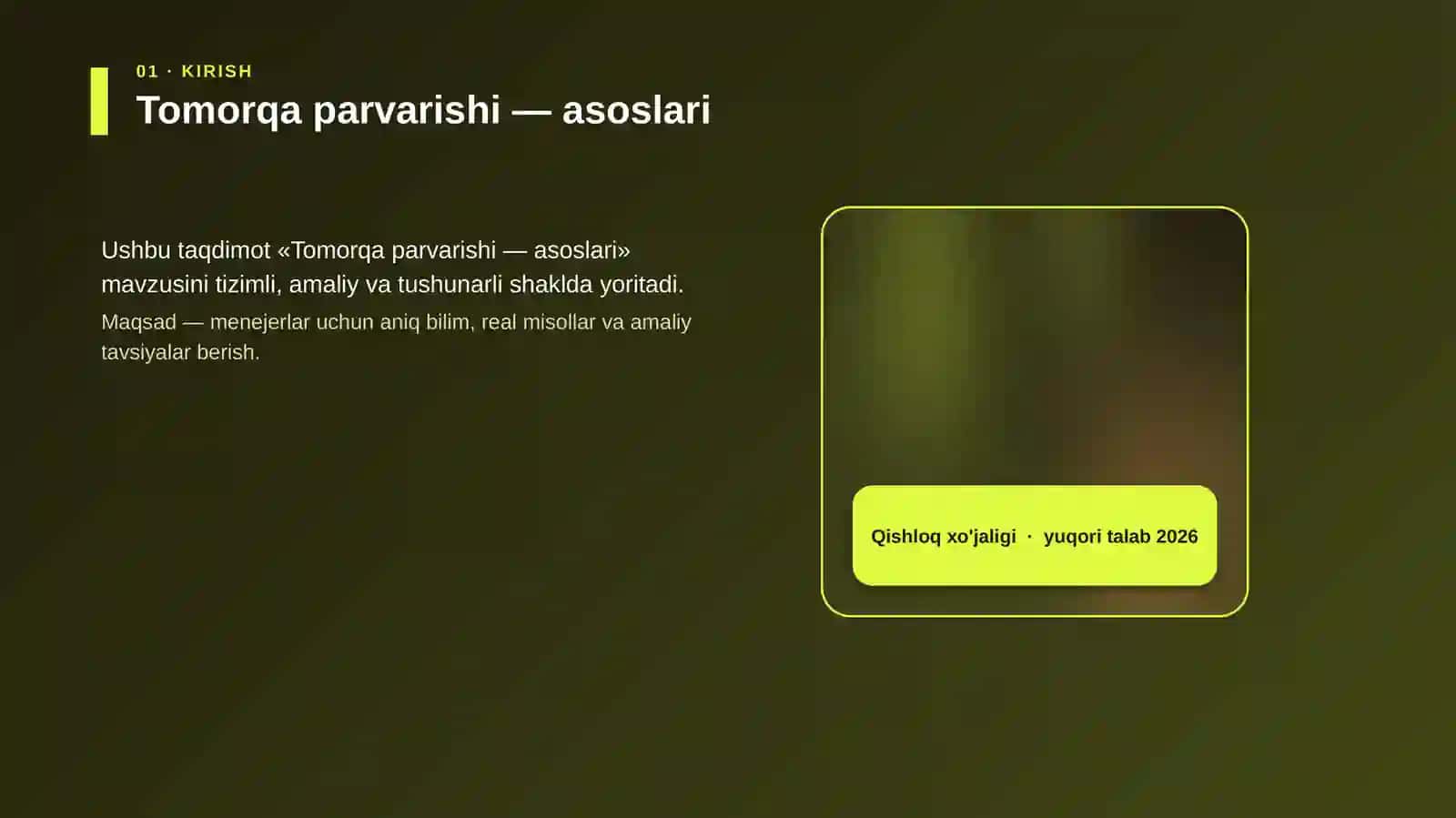 Tomorqa parvarishi — asoslari 4