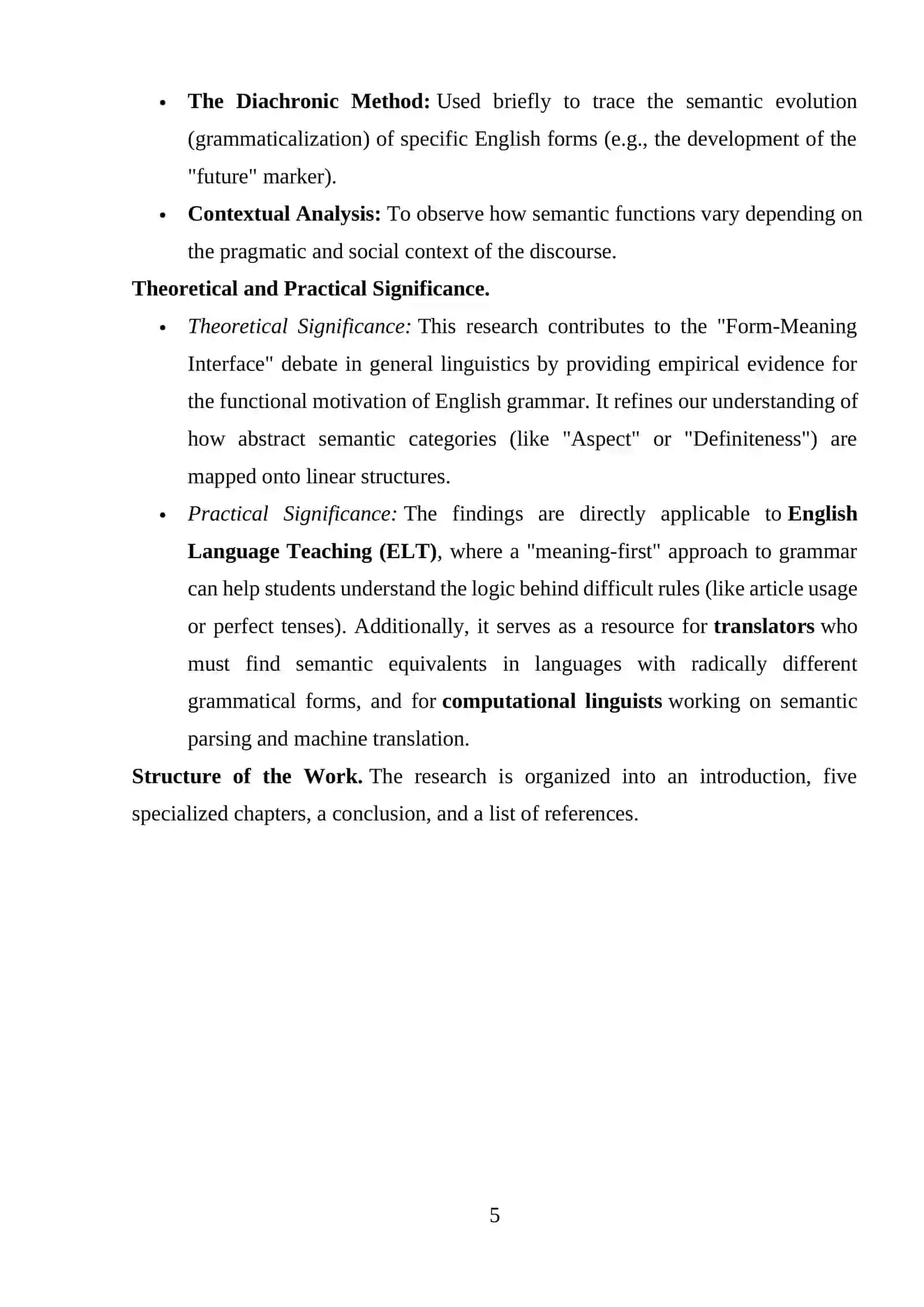 Semantic Functions of Grammatical Forms 4