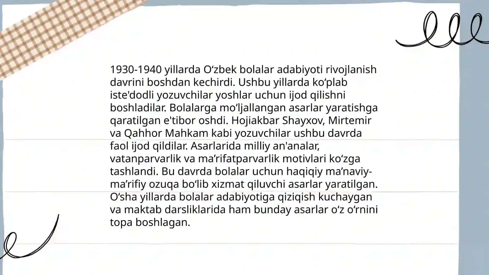 O'zbek bolalar adabiyoti 4
