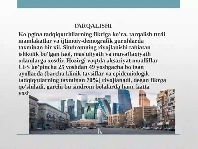 Surunkali charchoq sindromi (CFS) 4