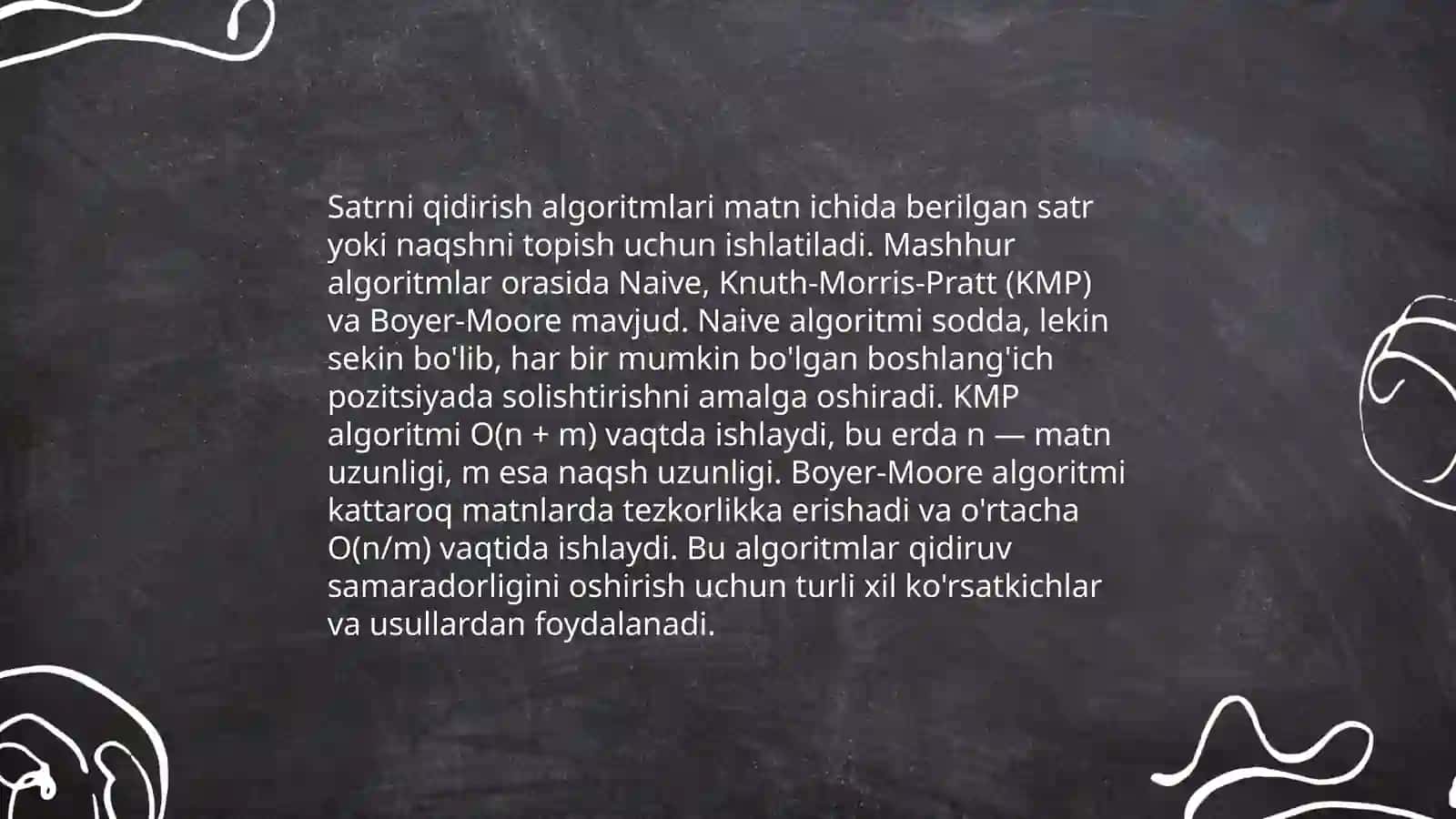 Satr elementlar tuzilmasi(string in data structures) 4