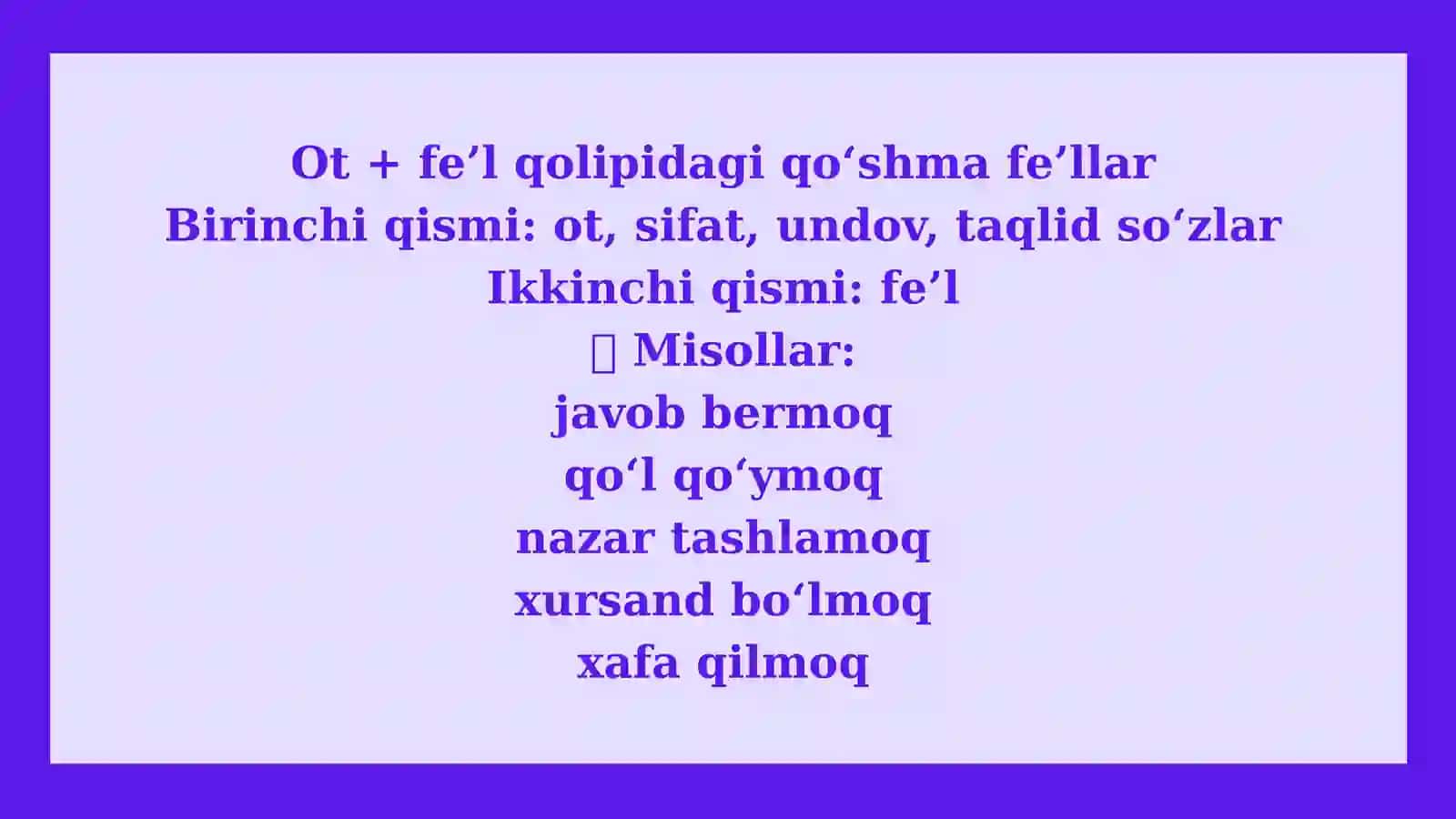 Feʼllarning yasalishi 4