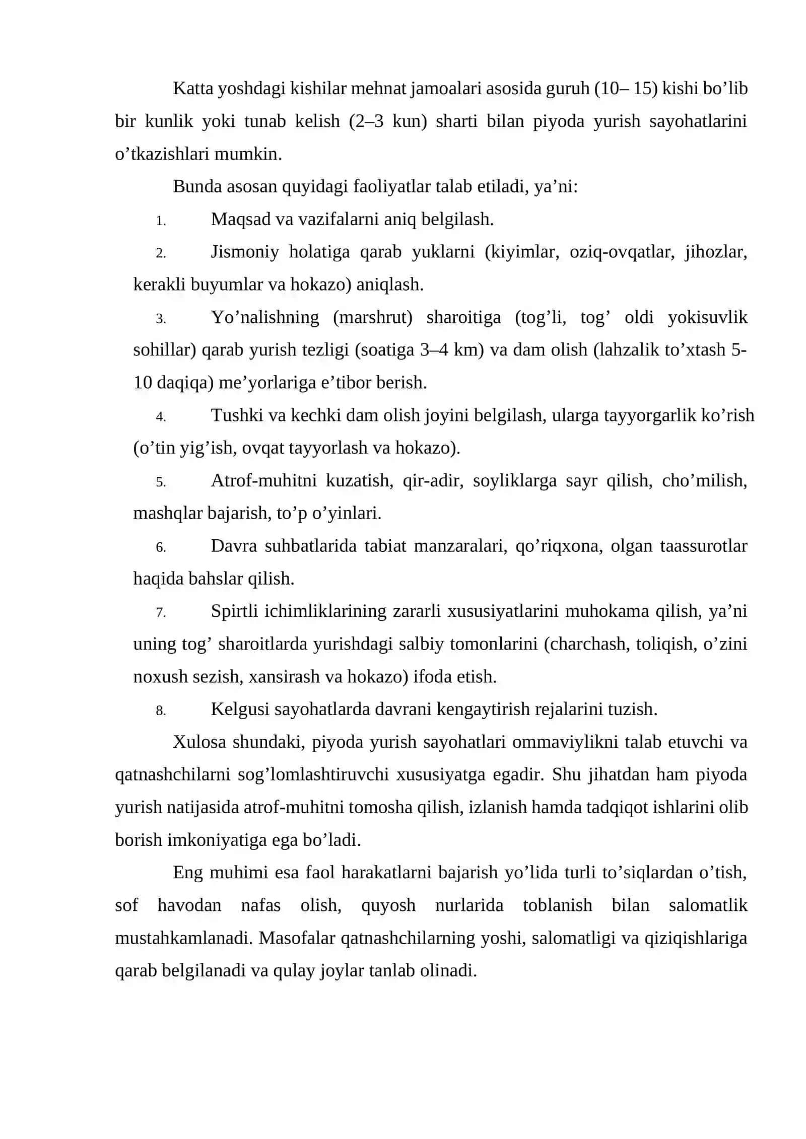 Piyoda yurish sayohatlari 4