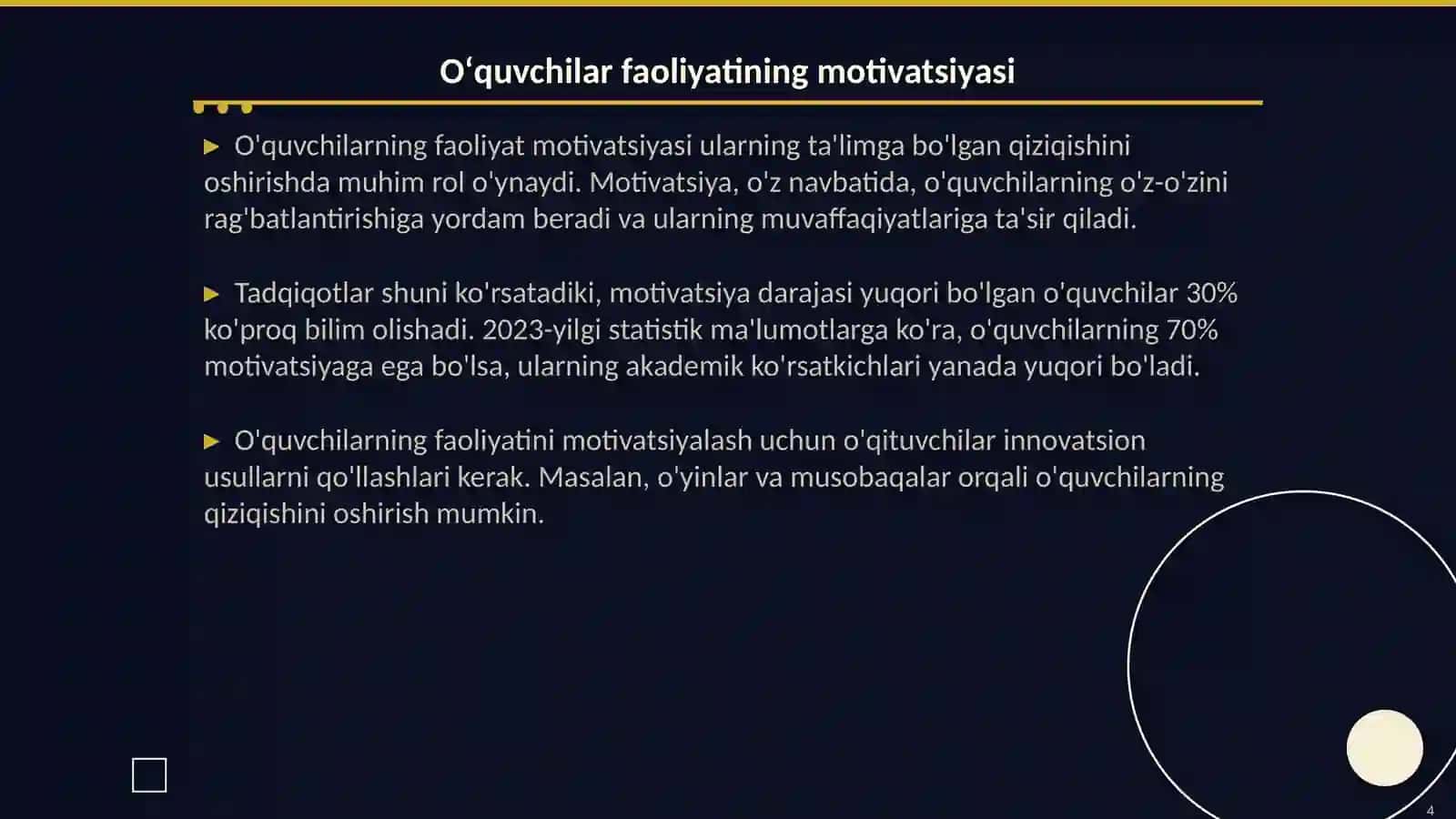 Oʻquvchilar faoliyatini faollashtirish 4