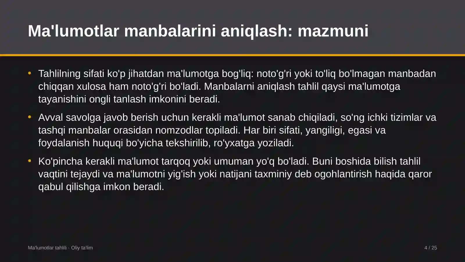 Oziq-ovqat sanoatida ma'lumotlar manbalarini aniqlash 4