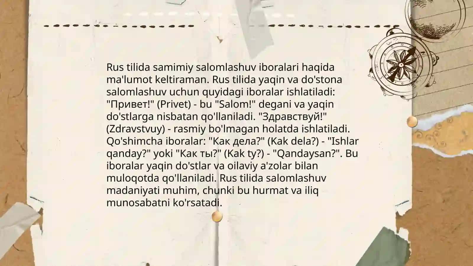 Rus tilida harirlashuv iboralari va ularning rasmiy va norasmiy holatlarda qõllanishi 4