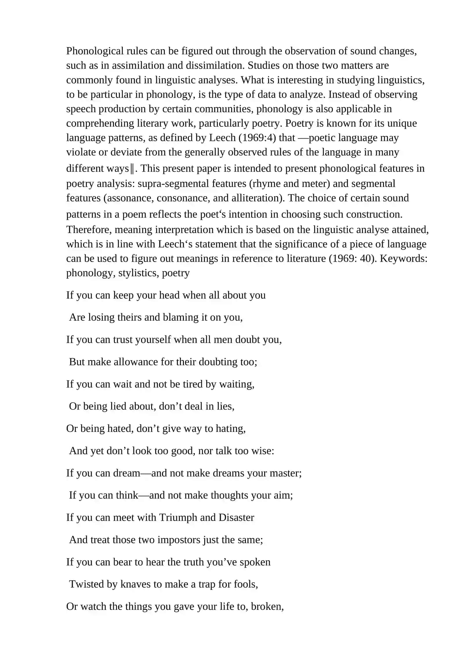 Specific Features of "IF" by R. Kipling 4