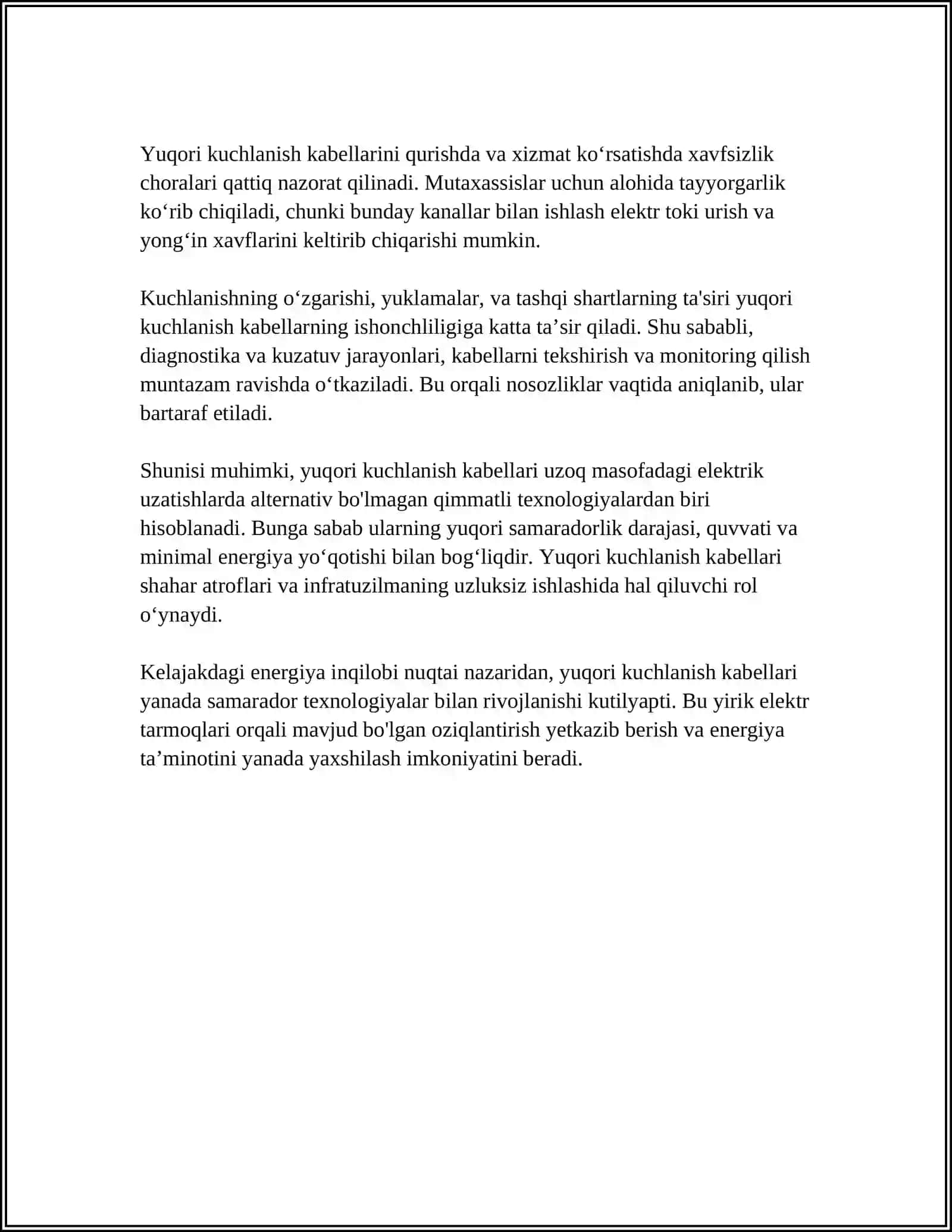 ELEKTR KABELLARNING TURLARI 4